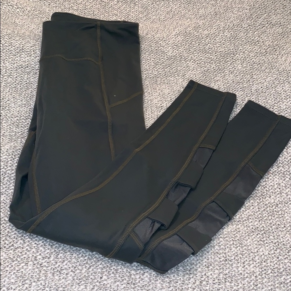Athleta mesh side army green leggings